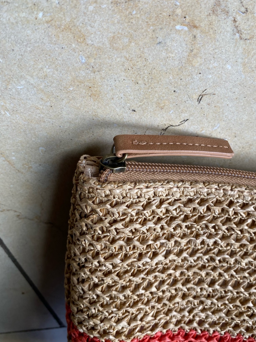 Woven Tote Beach Bag Striped Red Cream Green Hearth & Hand with Magnolia Summer - Picture 5 of 11